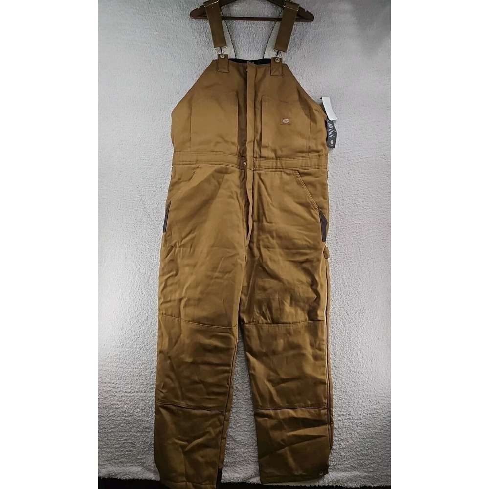 Dickies Mens XL Reg Insulated Bib Overalls Water Resistant Work Snow WARM! Zip